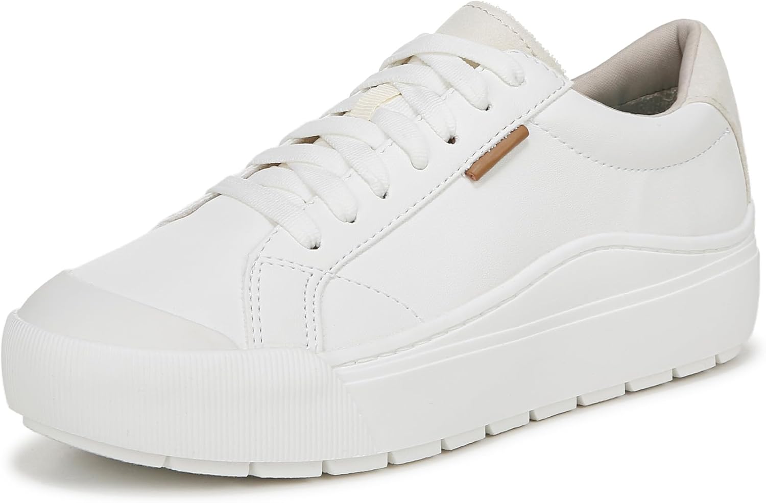 Women Platform Slip On Fashion Sneaker,White Smooth,8