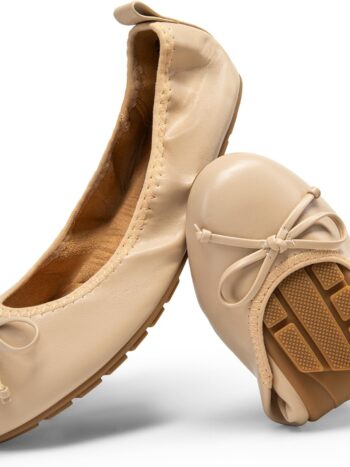 Women's Flats, Foldable Ballet Flats for Women, Bowknot Round Toe Comfort Light Weight Slip-On Dress Shoes